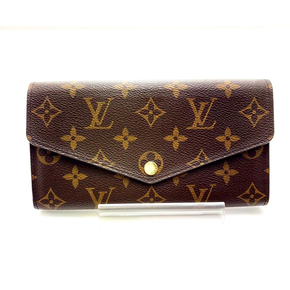 LOUIS VUITTON Portefeuille Sarah Monogram Brown Wallet Accessories Long Canvas